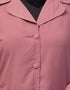 Muslim Abaya with coat collar and self-fabric buttons In the Shade of Mauve Pink